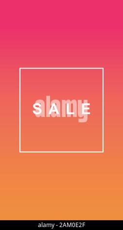 Verkauf social media Geschichte duplex Vorlage. Gradient coral Werbung Web Banner mit Text, Förderung Inhalt Layout. Moderne pulsierende mobile App Design. Stock Vektor
