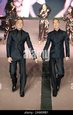 Mailand, Italien. 10 Jan, 2020. DSQUARED2 Herbst/Winter 2020/2021 Start- und Landebahn in Mailand auf der Modewoche Männer" Januar 2020 - Mailand, Italien 10/01/2020 | Verwendung der weltweiten Kredit: dpa/Alamy leben Nachrichten Stockfoto