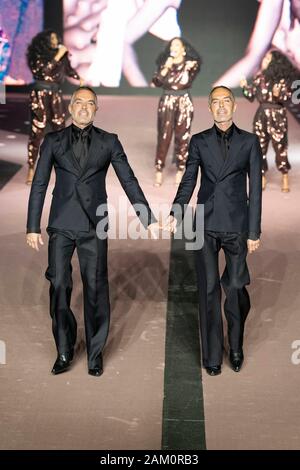 Mailand, Italien. 10 Jan, 2020. DSQUARED2 Herbst/Winter 2020/2021 Start- und Landebahn in Mailand auf der Modewoche Männer" Januar 2020 - Mailand, Italien 10/01/2020 | Verwendung der weltweiten Kredit: dpa/Alamy leben Nachrichten Stockfoto