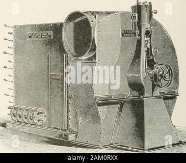 Cyclopedia von Heizung, Sanitär und Hygiene; ein vollständiges Nachschlagewerk. Abb. 143. Radialventilator mit Casin 171 162 HEIZUNG UND YFATILATION. Abb. 114. Kombinierte Heizung und Radialventilator mit Direct-Connected Motor. Stockfoto