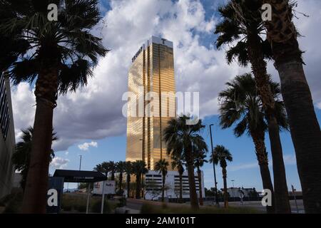 Las VEGAS, USA - 26. NOVEMBER: Internationales Trump Tower-Hotel in Las Vegas am 26. November 2019 in Las Vegas, USA. Stockfoto