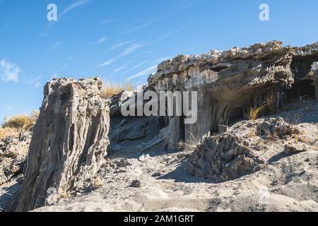 Sand-Tufa-Türme am Navy Beach, Mono Lake, Kalifornien Stockfoto