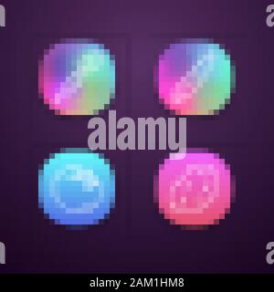 Gemüse Farbe App Icons einstellen. Kartoffel, Gurke, Tomate, Karotte. Vitamin- und Ernährung. Gesunde Ernährung. Salat Zutat. UI/UX-Benutzeroberfläche. Web- oder Stock Vektor