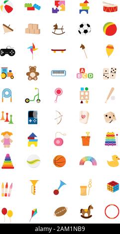 Set von Spielzeug Symbole Stock Vektor