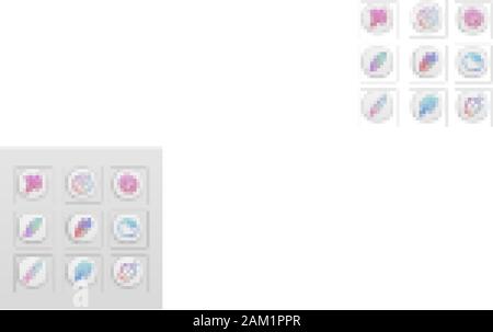 Gemüse App Icons einstellen. Kohl, Rüben, Mais, Tomaten, Pfeffer. Vitamin- und Ernährung. Gesunde Ernährung. UI/UX-Benutzeroberfläche. Web oder mobile Anwendungen. Stock Vektor