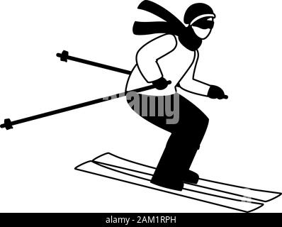 Mann Sport extreme Winter auf weißem Hintergrund Vector Illustration Design Stock Vektor