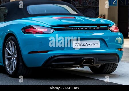Riviera Blue Porsche Boxster 718 Stockfoto