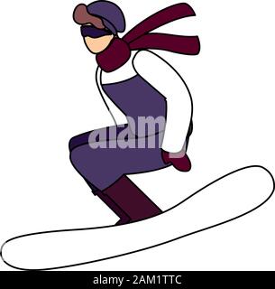 Mann Sport extreme Winter auf weißem Hintergrund Vector Illustration Design Stock Vektor