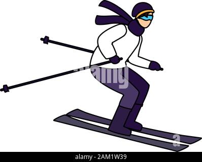 Mann Sport extreme Winter auf weißem Hintergrund Vector Illustration Design Stock Vektor