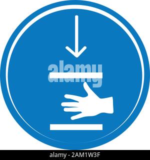 Crush Hand Oben Unten Symbol Zeichen, Vector Illustration Stock Vektor