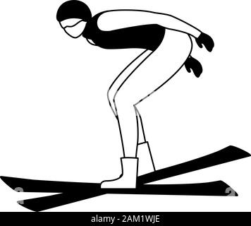 Mann Sport extreme Winter auf weißem Hintergrund Vector Illustration Design Stock Vektor
