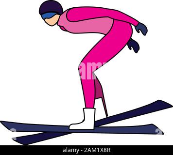 Mann Sport extreme Winter auf weißem Hintergrund Vector Illustration Design Stock Vektor