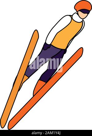 Mann Sport extreme Winter auf weißem Hintergrund Vector Illustration Design Stock Vektor