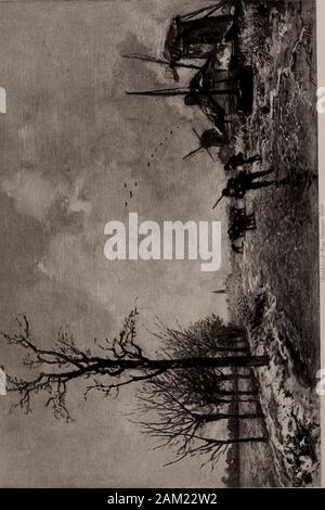 Katalog de Tableaux modernes, Aquarelle, Pastelle, Dessins: par Bonvin, Daumier, Degas, Harpignies, Jongkind, Monet, Sisley, Vignon, etcprovenant de la collection de Feu MP [aul] [ubry]. TABLEAUX,3 JONGKIND (JOHANN-BARTHOLD) N° 5 Léglise Saint-Séverin, à Paria. Effet de Lune. Un Coin du Vieux Paris, que les démolisseurs ont épargné. *? (7 &Lt;? Rn La ruelle aux Antiquitäten Maisons, inégales, bossuées, étroites. Aufond, à gauche, Le Clocher De léglise se dresse, Géant düster, sous léclat diffus de la lune, dont les Reflets dargent illuminentles Nuages. Sur le Pavé mouillé courent également des Stockfoto