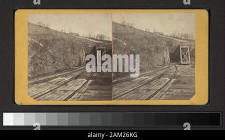 Der Eingang der Shawangunk Tunnel, auf der Ostseite mit Blick von D.J.Auchmoody, J. Loeffler, A.W. Tice und andere Fotografen und Verlage. Robert Dennis Sammlung von stereoskopische Ansichten. Blick in Ulster County: Berg, Stadt und Land, auch die Städte Ellenville, hohe Wasserfälle, Kingston, Pine Hill, Rosendale, Saugerties, Resorts mit Blick auf den Mt. Haus, Woodstock und Lake Minnewaska; die Delaware und Hudson Canal, Eingang der Shawangunk Tunnel auf der New York Oswego und Midland Railroad; eine Kuh auf Rondout Creek oder auf den Kanal.; der Eingang der Shawangunk Tu Stockfoto