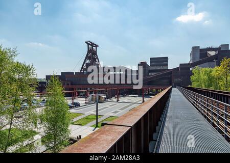 Essen - Panorama Blick auf Die Kokerei Wickelturm im Kohlenbergwerk Zollverein, Nordrhein-Westfalen, Deutschland, 10.05.2017 Stockfoto