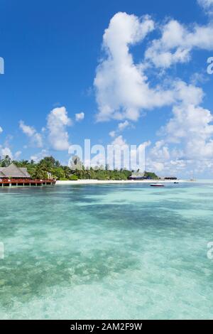 Olhuveli Beach Resort &amp; Spa, Süd Male Atoll, Kaafu Atoll, Malediven Stockfoto