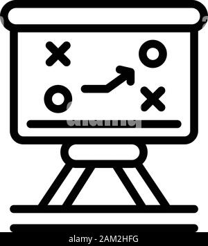 Taktisches Fußballbrettsymbol, Outline-Stil Stock Vektor