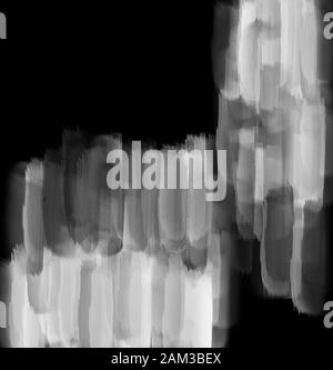 Künstlerische Maltextur. Verkostete Farbflecken in schwarz-weißen Farben. Moderne Einrichtung Stockfoto