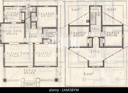 Gordon-Van Tine Wohnungen. Home Nr. 521. Materialien eingerichtet entweder Reaiy Darm oder Nicht bereit, eine sehr beliebte 4-Schlafzimmer Bungalow für Preise Auf dieser Startseite finden Sie Erste Seite. Siehe Seiten 9 bis 11 für die vollständige Beschreibung der Materialien. Erdgeschoss Plan Obergeschoss Plan Bild für sich selbst die Freude am Besitz und leben in einem Haus als charmingas. Eine weitere attraktive Äußere würde schwer vorstellen. Es ist artisticand Gemütliches in jeder Zeile. Alles an diesem Haus zeugt von ausgewogene Architektur, die das Gefühl nach Hause betont. Das Aussehen dieses Haus ist von dem Ziel betont. Das Holz Stockfoto