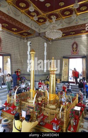 Wat Lak Muang oder Bangkok City Säule Schrein, Rattanakosin, Bangkok, Thailand Stockfoto