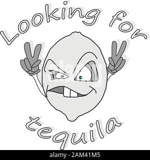 Tequila und Kalk Banner Design. Poster Alkohol, Vector Illustration. Stock Vektor