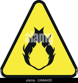Oxidierende Gefahr unterzeichnen. Brand Warnschild Vektor Bild. Feuer Symbol Stock Vektor