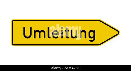 Umweg Schild in deutscher Sprache Stockfoto