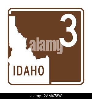 Idaho State Route 3 Zeichen Stockfoto