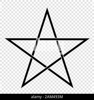 Abbildung: ein Pentagramm, einem Fünfstrahligen Stern. Esoterische oder Magic Symbol des Okkultismus und Hexerei. Auf Transparenten Hintergrund isoliert-Vektor Stock Vektor