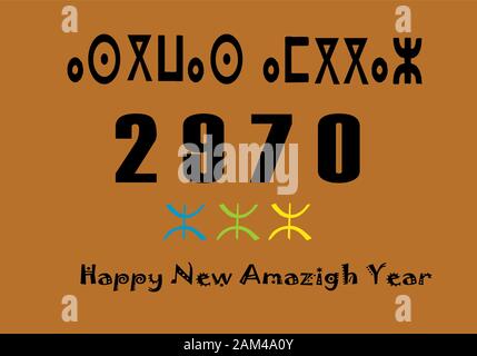 Vektorgrafiken für Neujahr, frohes neues Berberjahr, Grußansage für das neue Jahr. Stock Vektor