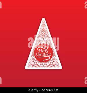 Weihnachtsbaum Grußkarte Stock Vektor