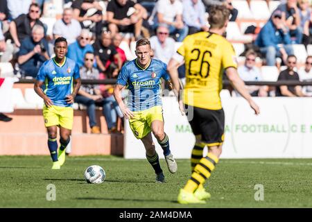 MARBELLA - 11-01-2020. Eredivisie Fußball, Saison 2019-2020. Feyenoord Spieler Jens Toornstra während der Partie Borussia Dortmund - Feyenoord, freundlich in Marbella. Stockfoto