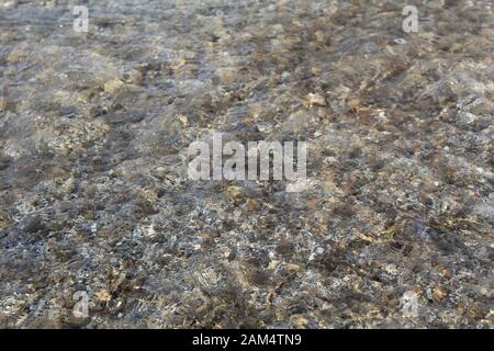 In abgeschiedenen Grenzen zum Mission Creek Preserve, wo die Wüsten Mojave und Colorado zusammenfallen, fließt ein lebensergebender Strom, der in ariden Gebieten selten ist. Stockfoto