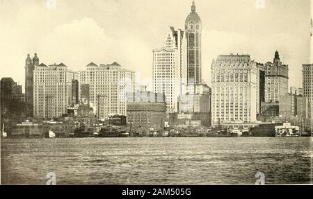 New York. ^>>^c n -> - "3". Park Row Gebäude. Hudson Terminal Gebäude. Stadt investieren. Sänger Gebäude. West Street Gebäude. Trinity Gebäude. Amerikanische Suren die Wolkenkratzer Stockfoto