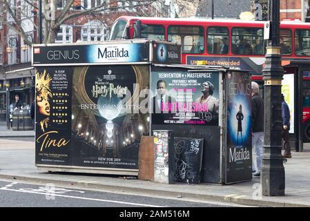 Werbung auf den Straßen Londons Stockfoto