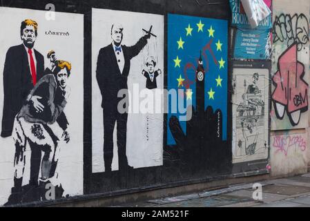 Offensive politische Plakate auf den Straßen von London Stockfoto