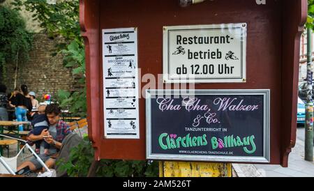 Claerchens Ballsaal, Claerchens ballhaus, Informationsschild Stockfoto