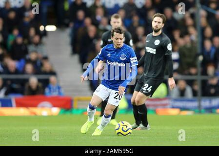 Liverpool, Großbritannien. 11 Jan, 2020. Bernhard von Everton in Aktion. Premier League match, Everton v Brighton & Hove Albion im Goodison Park in Liverpool am Samstag, den 11. Januar 2020. Dieses Bild dürfen nur für redaktionelle Zwecke verwendet werden. Nur die redaktionelle Nutzung, eine Lizenz für die gewerbliche Nutzung erforderlich. Keine Verwendung in Wetten, Spiele oder einer einzelnen Verein/Liga/player Publikationen. pic von Chris Stading/Andrew Orchard sport Fotografie/Alamy Live news Credit: Andrew Orchard sport Fotografie/Alamy leben Nachrichten Stockfoto