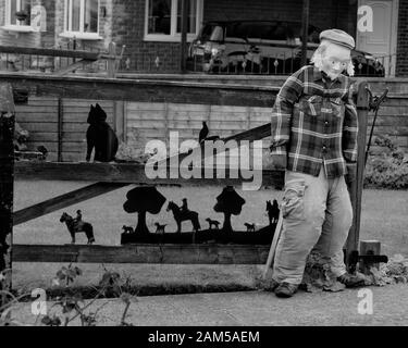 Die stanghow Vogelscheuchen 2019, Teil der North Yorkshire Scarecrow Festival. Stockfoto