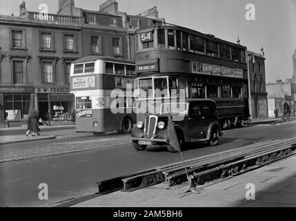 London Straßenbahn Nr. 575 0 n Route 54 nach New Cross Gate, circa 1940s/1950s Stockfoto