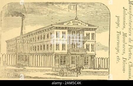 Le quincaillier (Juin 1888 - Aout 1889). ^1 05. Herstellung: 93 99 Chemin Papineau. T. LEPliONE Nr. 879 B. MONTREAL marchand de Bois de sciage ET MANUFACTURIER DE Stockfoto