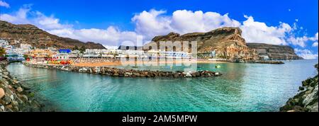 Schöne Puerto de Mogan, Gran Canaria, Spanien. Stockfoto