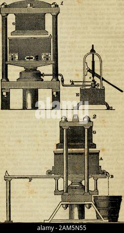 Mechanik' Magazin und Registrieren von Erfindungen und Verbesserungen. [Aus der Londoner Mechaniker^ Zeitschrift.] Russels hydraulischen Prkss. - Wir sehen noreason, daran zu zweifeln, dass diese Presse von Herrn Rus - verkauft wird, die für die Expression der Saft von Äpfeln und Birnen, um jede der thwother Zwecke, denen es hat so Sue. cessfully angewendet. Wir können weder toacknowledge verweigern, dass es in der Einfachheit eine verbesserte Methode zur Verwendung von Rad. schleppt. 65 Und wahrscheinlich Effizienz, überlegen thingof die Art noch in ourpages erschienen ist. Unsere Devonshire und Hertfordshirefriends muss sich verpflichtet fühlen, zu Stockfoto