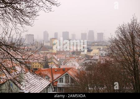 26. Januar 2019 - Bratislava, Slowakei: Blick auf die Stadt im Winter Stockfoto