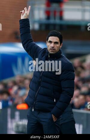 London, Großbritannien. 11. Jan 2020. Mikel Arteta von Arsenal in der englischen Premier League Match zwischen Crystal Palace und Arsenal am 11. Januar 2020 an Selhurst Park Stadion in London, England. (Foto durch AFS/Espa-Images) Credit: Cal Sport Media/Alamy leben Nachrichten Stockfoto