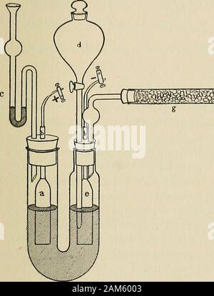 Labor Handbuch für den Nachweis von Giften und leistungsstarke drugsAuthorized Übersetzung der komplett Rev 4. Deutschen Hrsg.. nic Säure und ihre Salze, eine fewdrops von Zinksulfat Lösung des sulfuricacid fungiert als Elektrolyt hinzugefügt werden sollten. Die Kathode ist sagte ahigher Spannung und der Wasserstoff sehr aktiv zu sein. Vorrichtung und Verfahren. - Das Gerät von Mai andHurt verwendet wird, ist in Abb. 1 gezeigt. 20. Eine ist die Reduktion Rohr und B eine Glühlampe Rohr mit 5-6 Zwiebeln con-^ Zeitschrift fiir henkes lolland, Nahrungs- und Genussmittel 9, 193 (1905) und auch Pharmazeutische Zeitung, 1905. ^ Proceedin Stockfoto