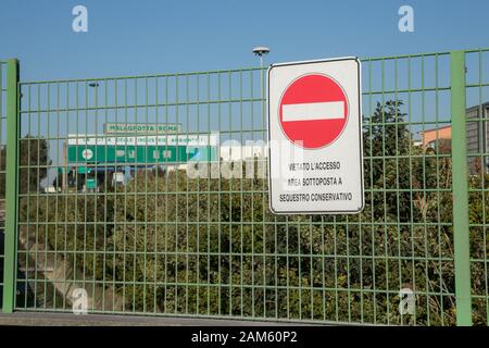 Rom, Italien. 11 Jan, 2020. Blick auf die alte Malagrotta Deponie (Foto von Matteo Nardone/Pacific Press) Quelle: Pacific Press Agency/Alamy leben Nachrichten Stockfoto