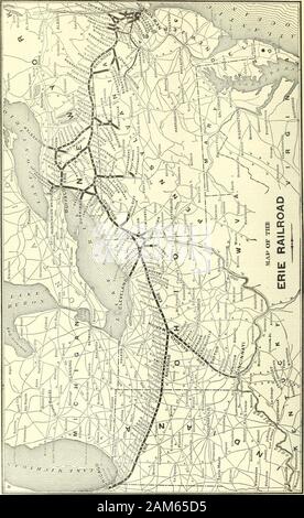 Die kommerziellen und finanziellen Chronik. für Verbesserungen, nachrangig zu den alten Lager zu werden, sondern um zu 7% Dividenden garantiert werden. V.80, S. 162. Das Ergebnis - Die lease zeigte sich die Pächter in der Profit 1899, $ 32,873; 1900, Gewinn, $ 118,216: 1901 Gewinn, $ 307,498: Im Jahr 1902 profitieren. $ 254,142; 1903. Gewinn. $ 197,549 - 1904, Gewinn $ 262,544; n 1905. Gewinn, $ 442,059.- (V. 80. o. 162, 472.) der Erie Railroad. - (siehe Karte auf angrenzenden Seite.) - Umfasst trunkline von Jersey City, gegenüber N.Y.City, Chicago, 111., 998 m.. andbranches 1.317 m.; insgesamt 2.315 m.; zweite Spur, 753 m.; 3 d und 4 Tracks, 33 Stockfoto