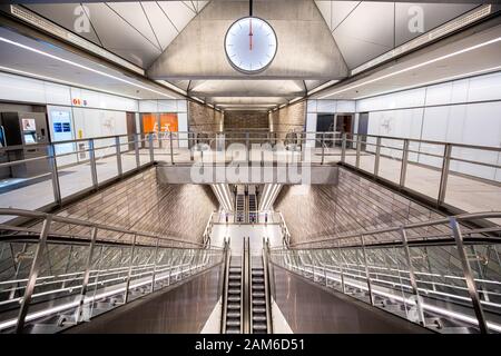 Kopenhagener U-Bahnhof Stockfoto